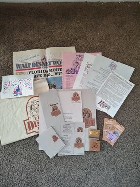 Vintage 1987 Walt Disney World Trip Bundle Tickets, Newspaper, Disney Inn, EPCOT